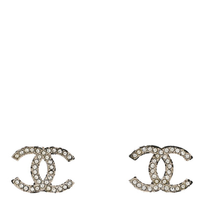 Chanel Crystal CC Earrings Silver 1 of 5