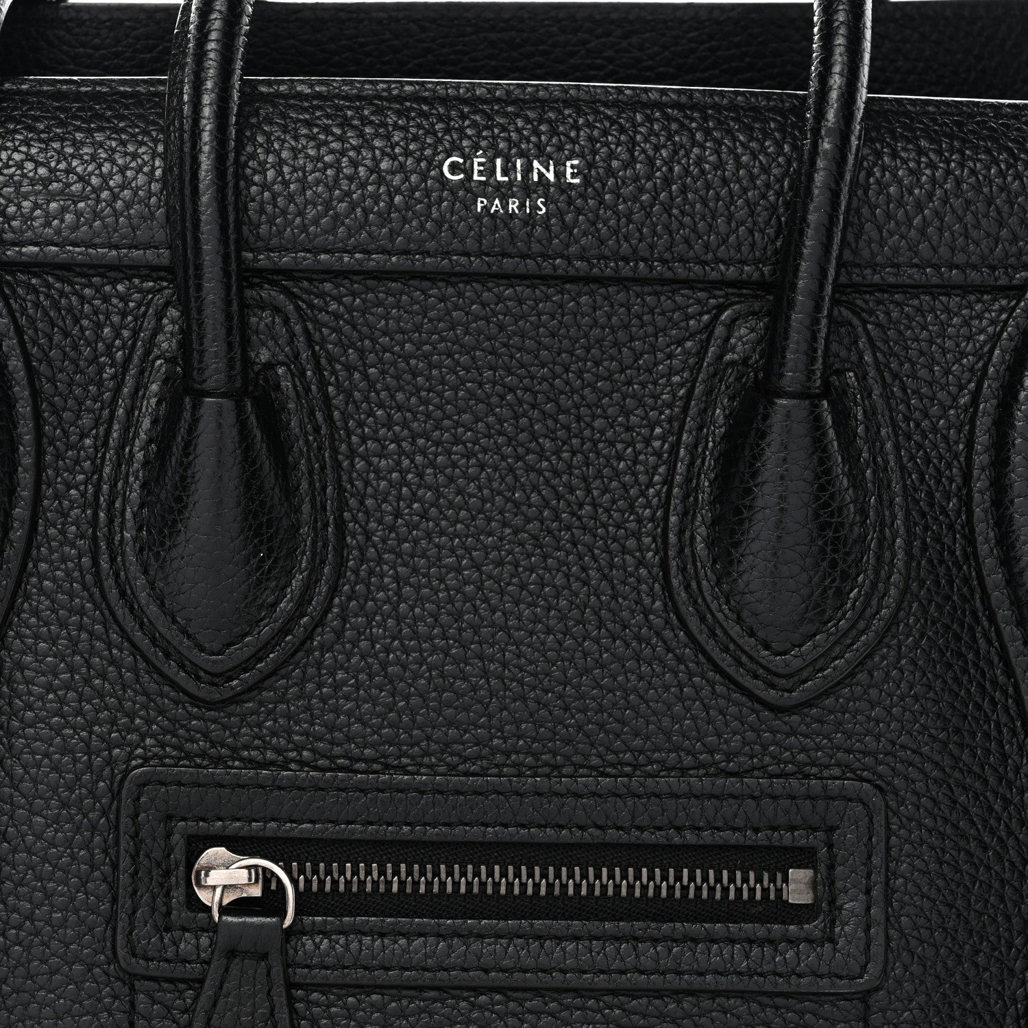 Celine Drummed Calfskin Nano Luggage Black 7 of 13