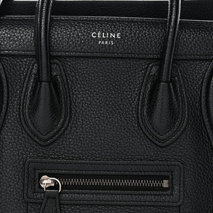 Celine Drummed Calfskin Nano Luggage Black 7 of 13