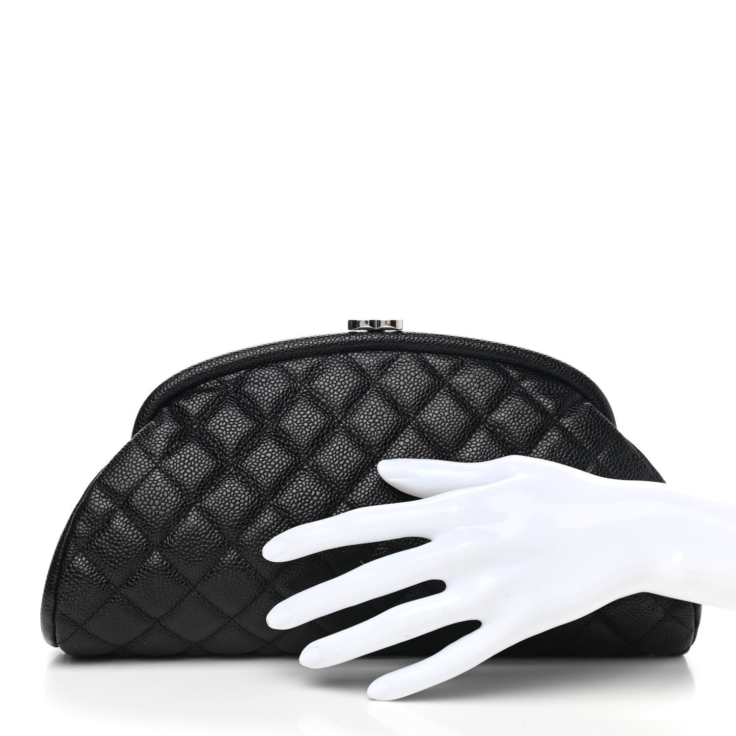 Caviar Quilted Timeless Clutch Black