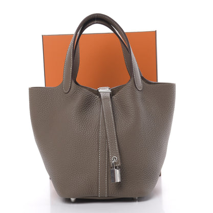 Hermes Taurillon Clemence Picotin Lock 18 PM Etoupe 11 of 11