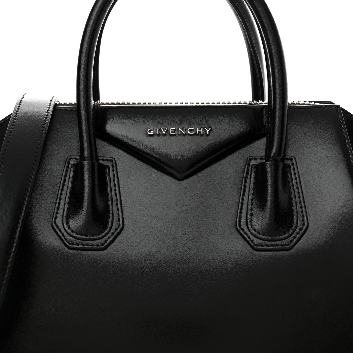 Shiny Lord Calfskin Small Antigona Black