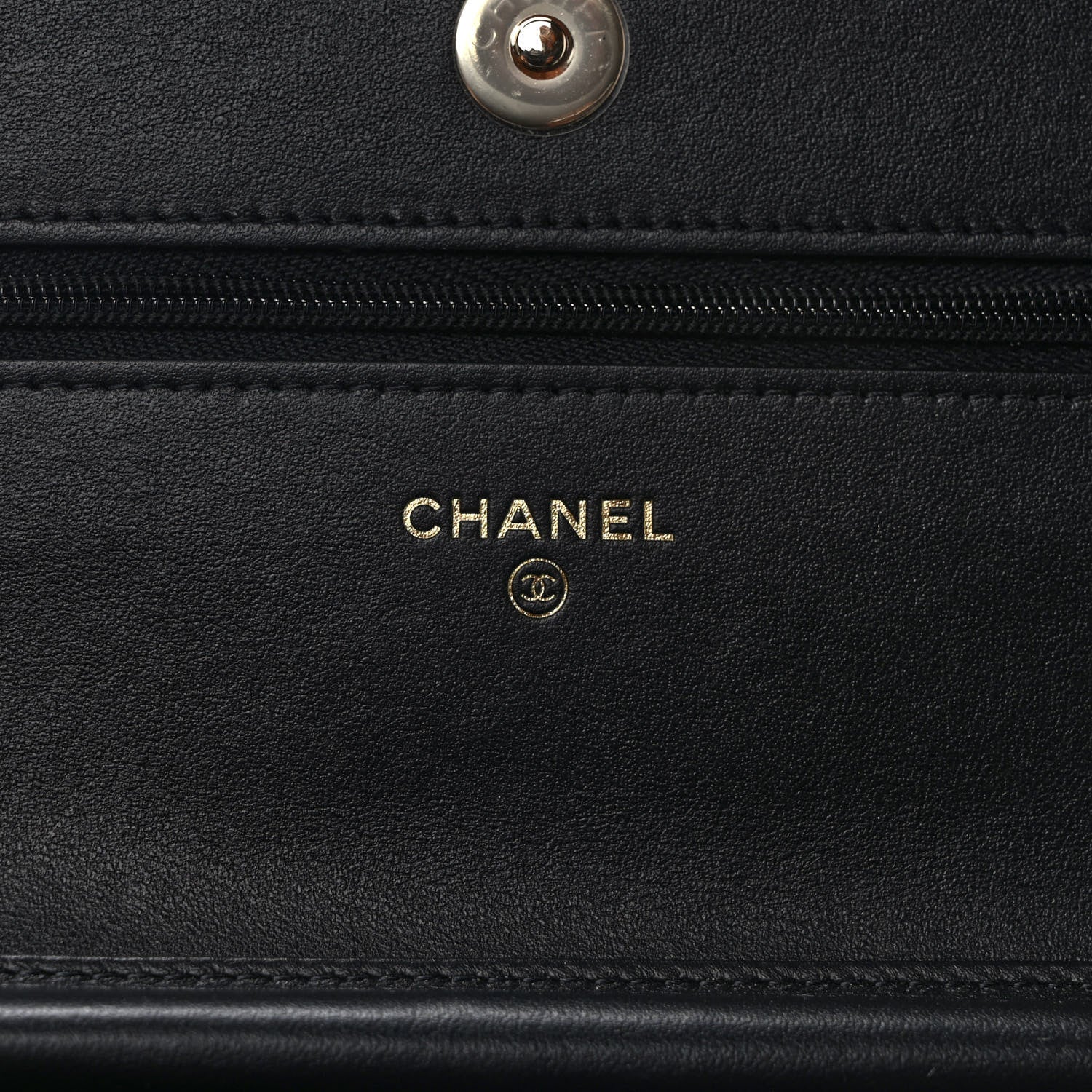 Chanel Tweed Quilted Wallet On Chain WOC Black Ecru White 6 of 10