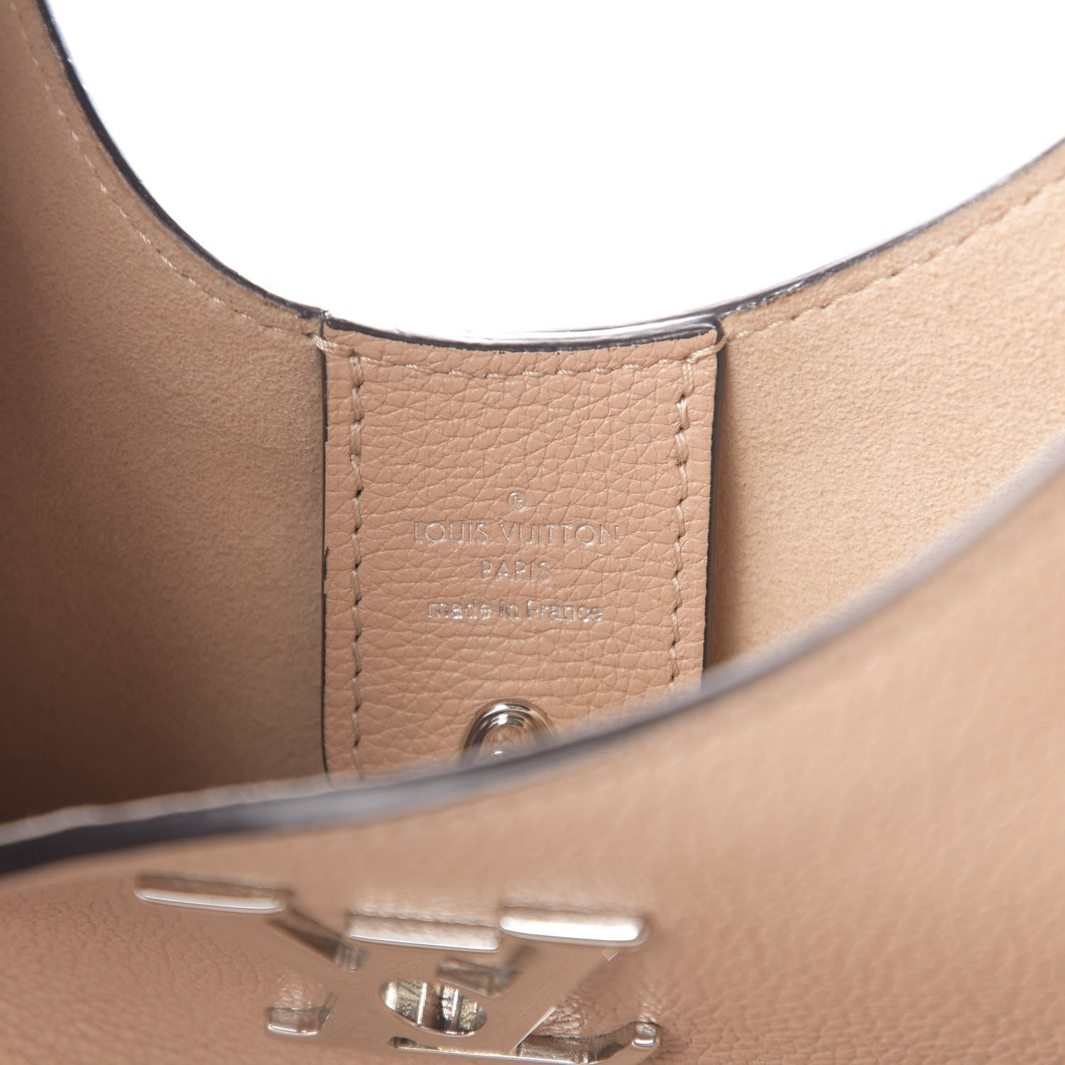 Louis Vuitton Calfskin Lockme Hobo Beige 6 of 9