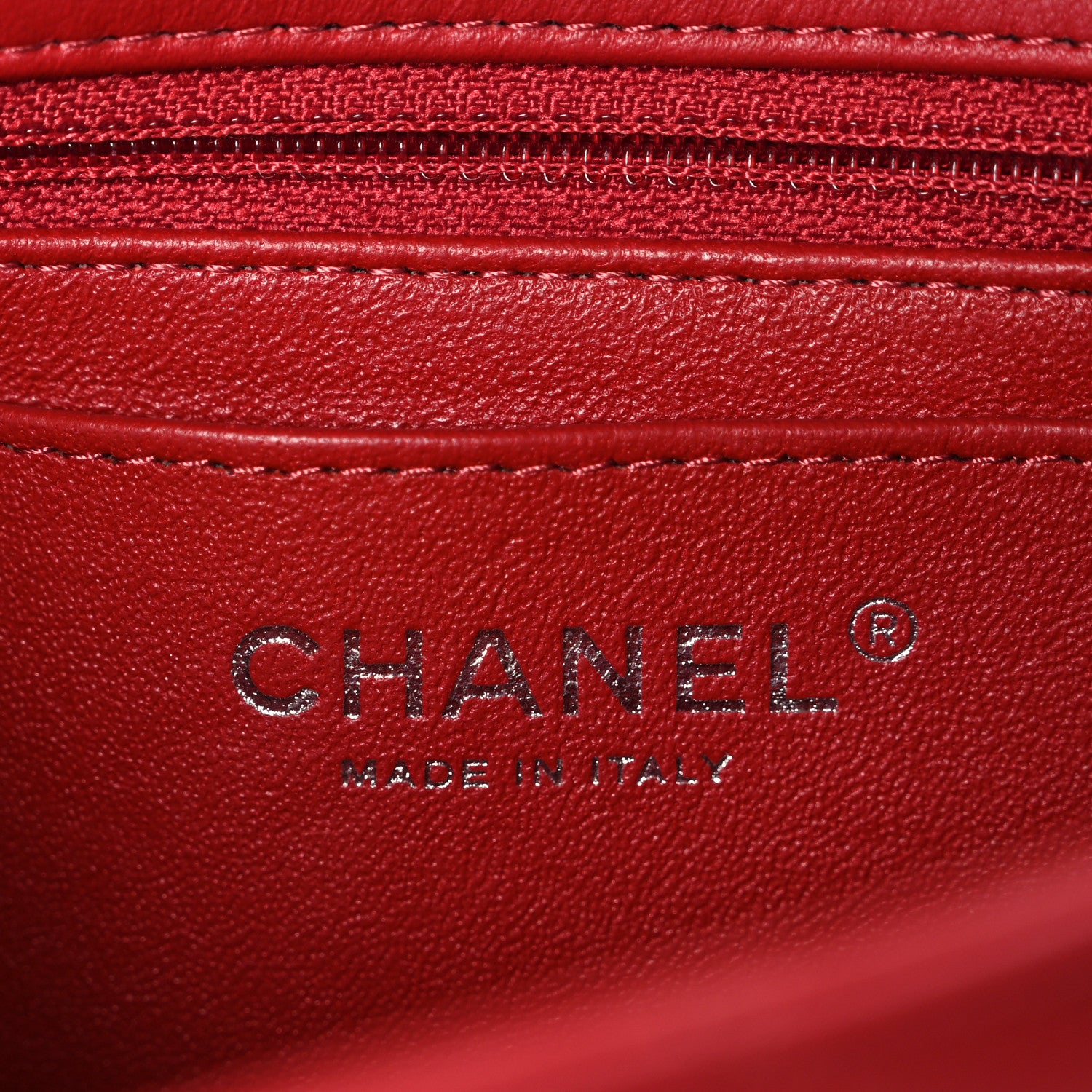 Chanel Lambskin Quilted Mini Rectangular Flap Red 5 of 10