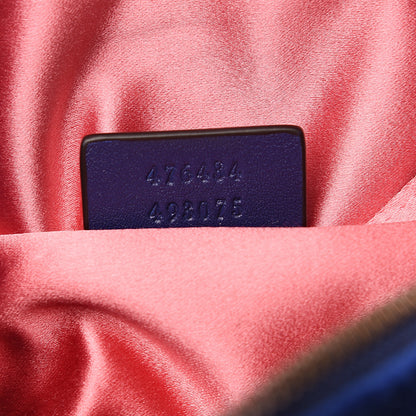 Gucci Velvet Matelasse GG Marmont Belt Bag 85 34 Cobalt Blue 7 of 9