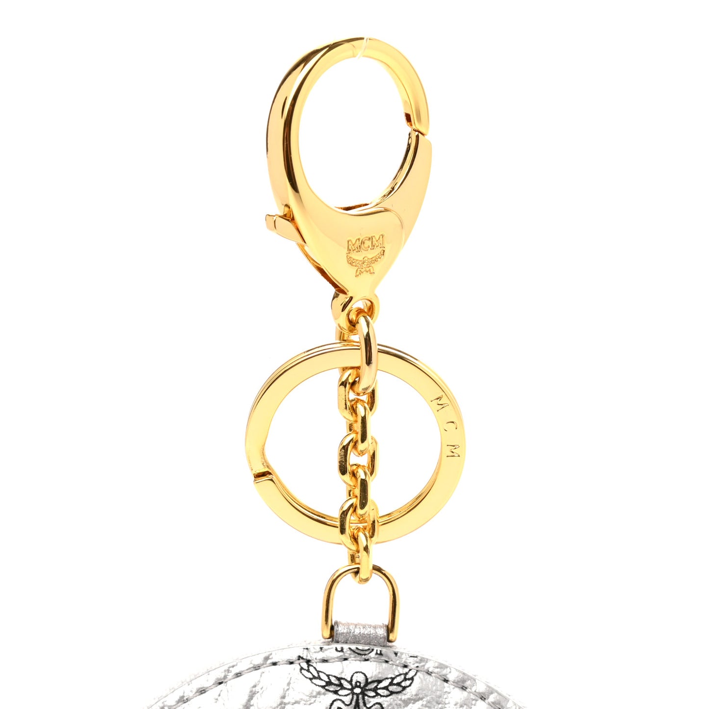 Metallic Visetos Round Coin Pouch Silver