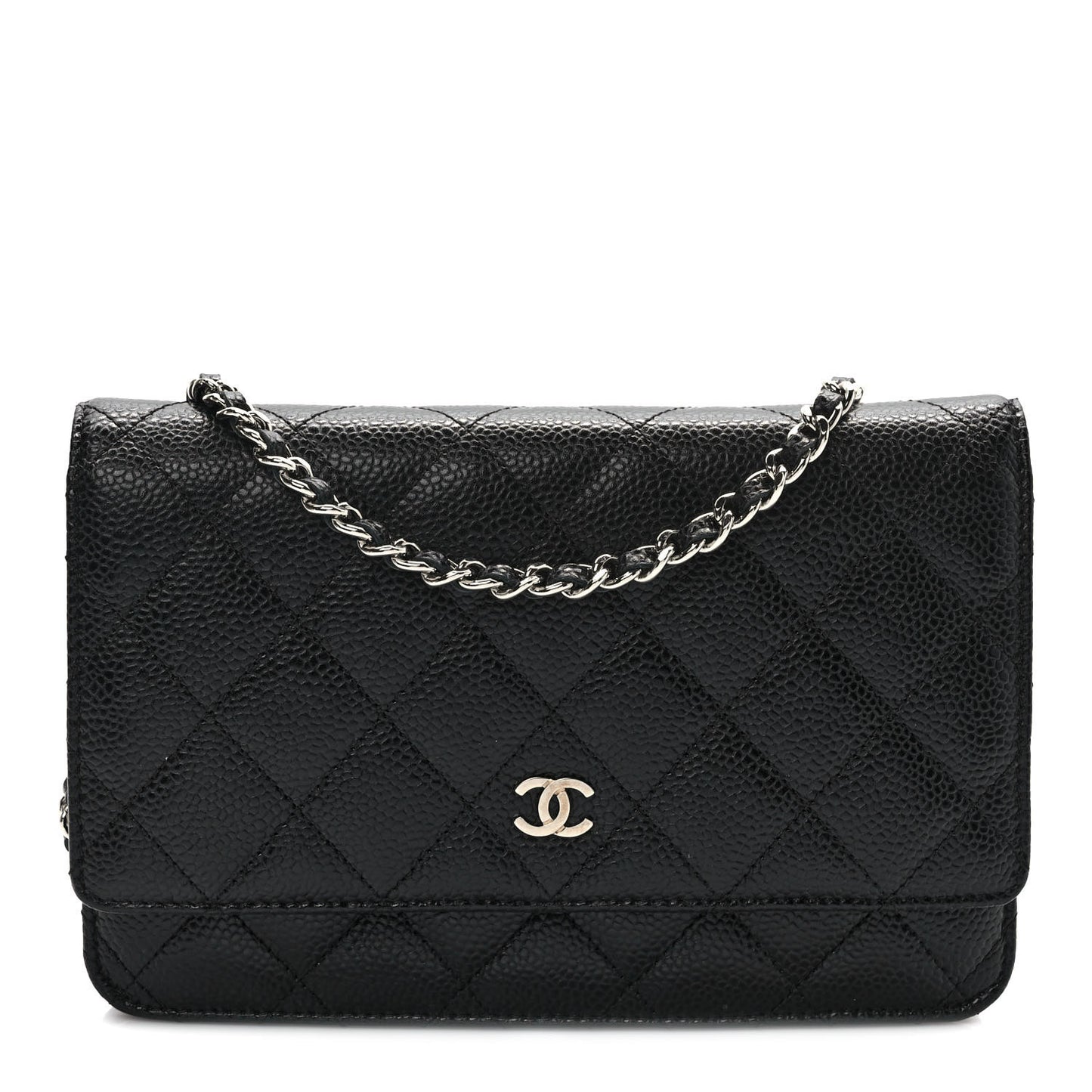 Caviar Quilted Wallet On Chain WOC Black