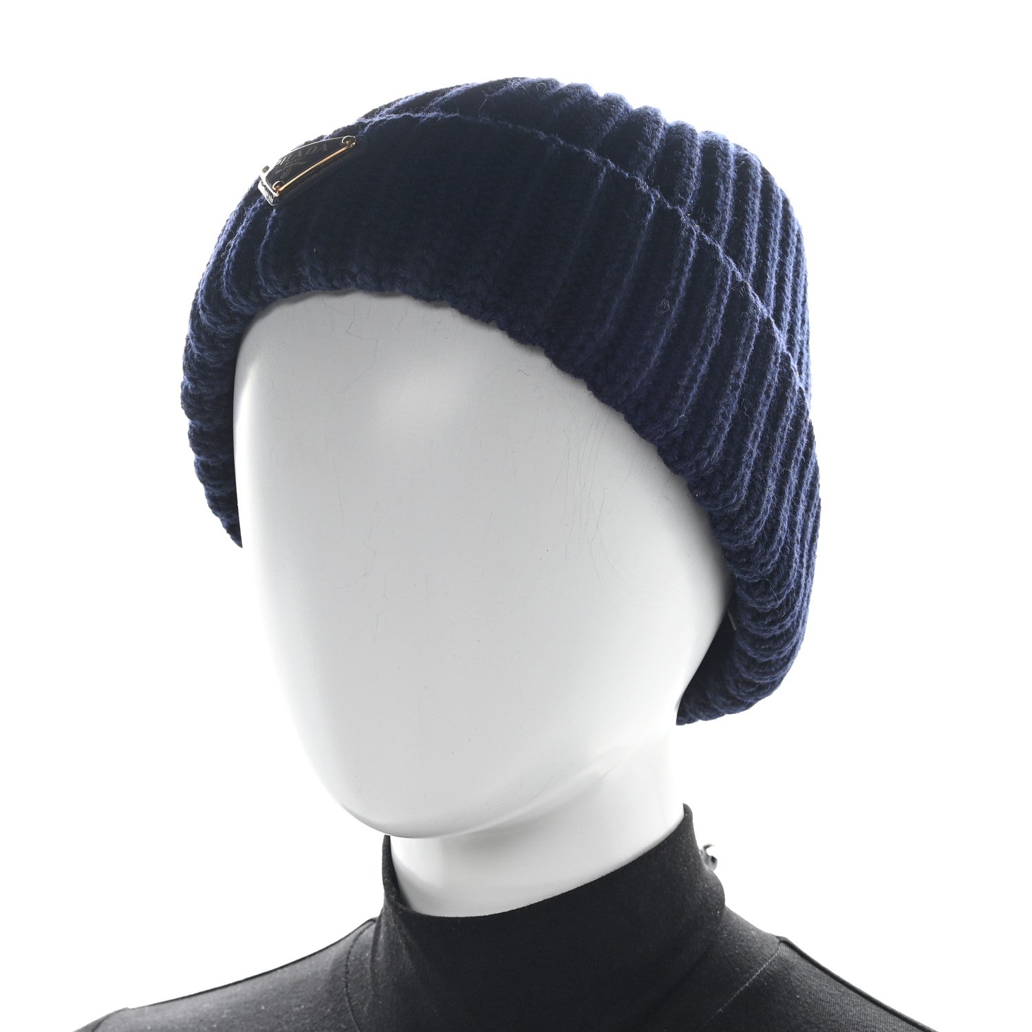 Prada Wool Cashmere Beanie Hat M Blue 1794423 – FASHIONPHILE