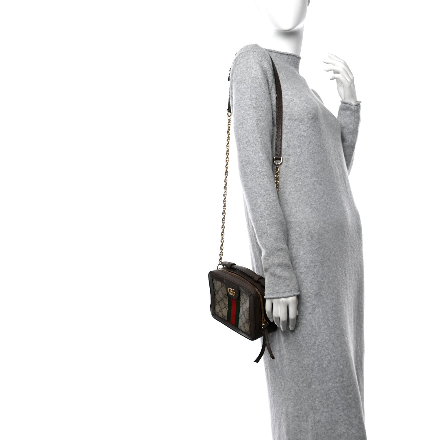 Gucci GG Supreme Monogram Mini Ophidia Top Handle Shoulder Bag Brown 2 of 11