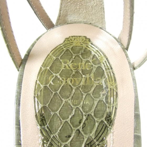 FASHIONPHILE RENECAOVILLASnakeskinPrintFlowerHeels39.5 6 of 7