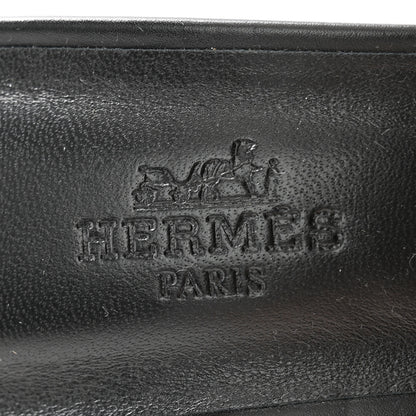 Hermes Calfskin Helia Sandals 37 Black 6 of 9