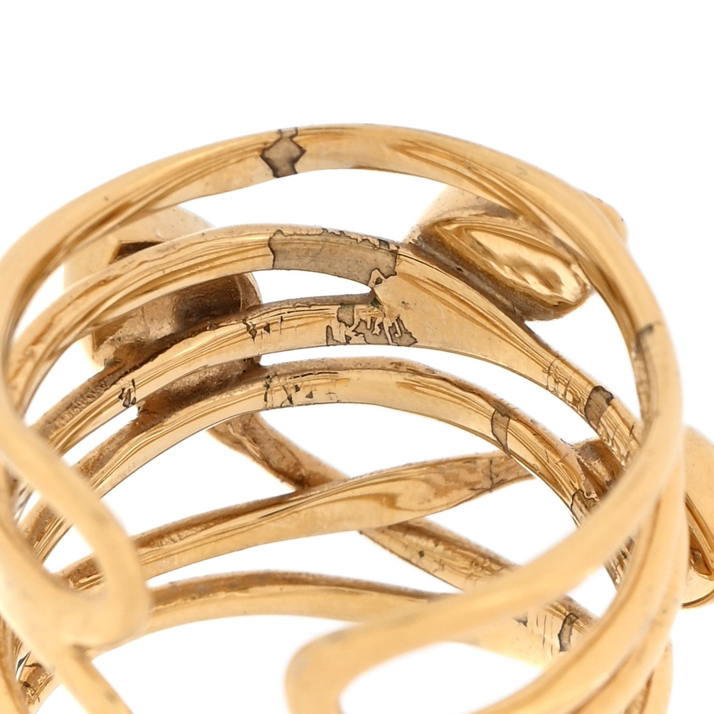Crystal Wish Bone Ring S Gold