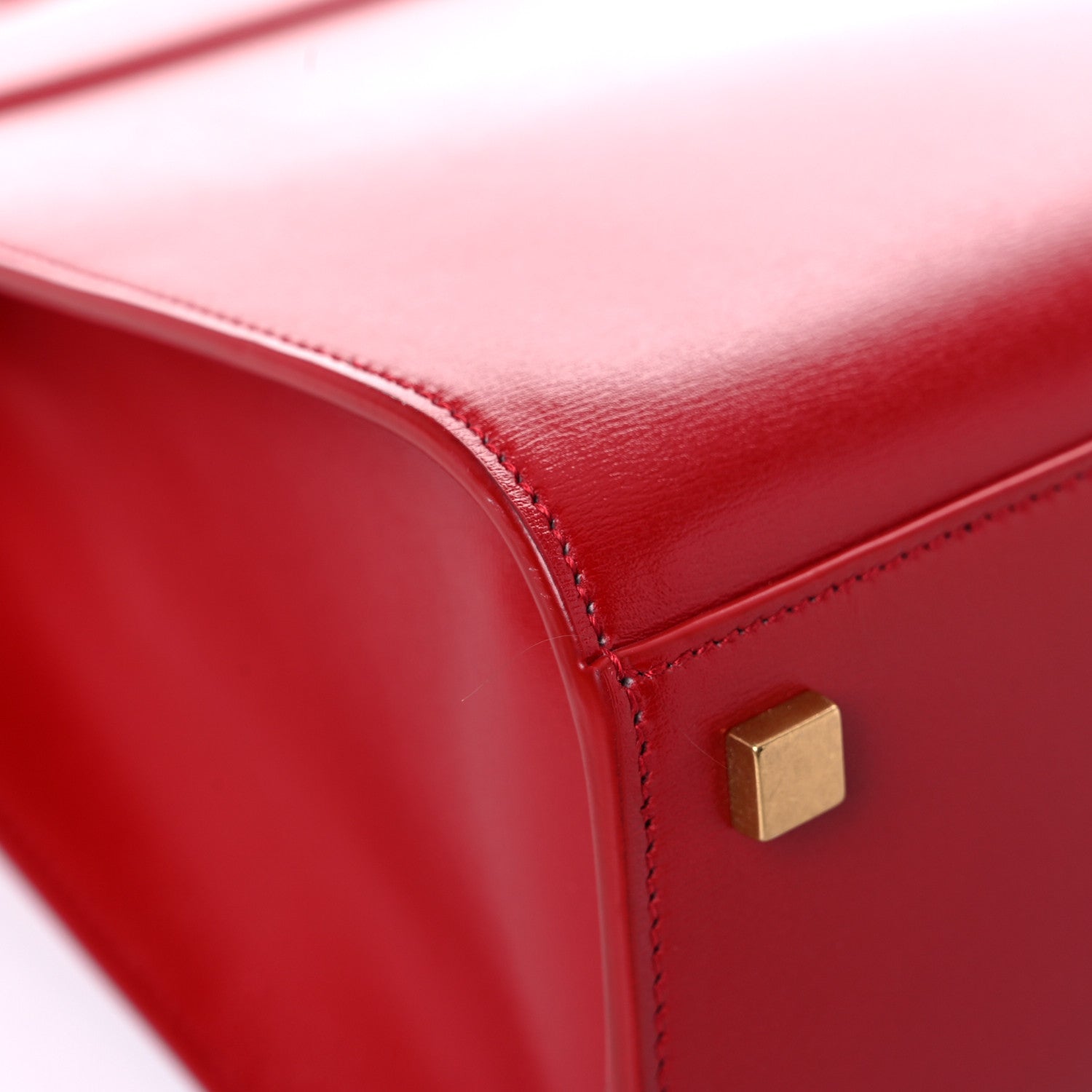 Saint Laurent Calfskin Small Manhattan Shopper Tote Red 9 of 11