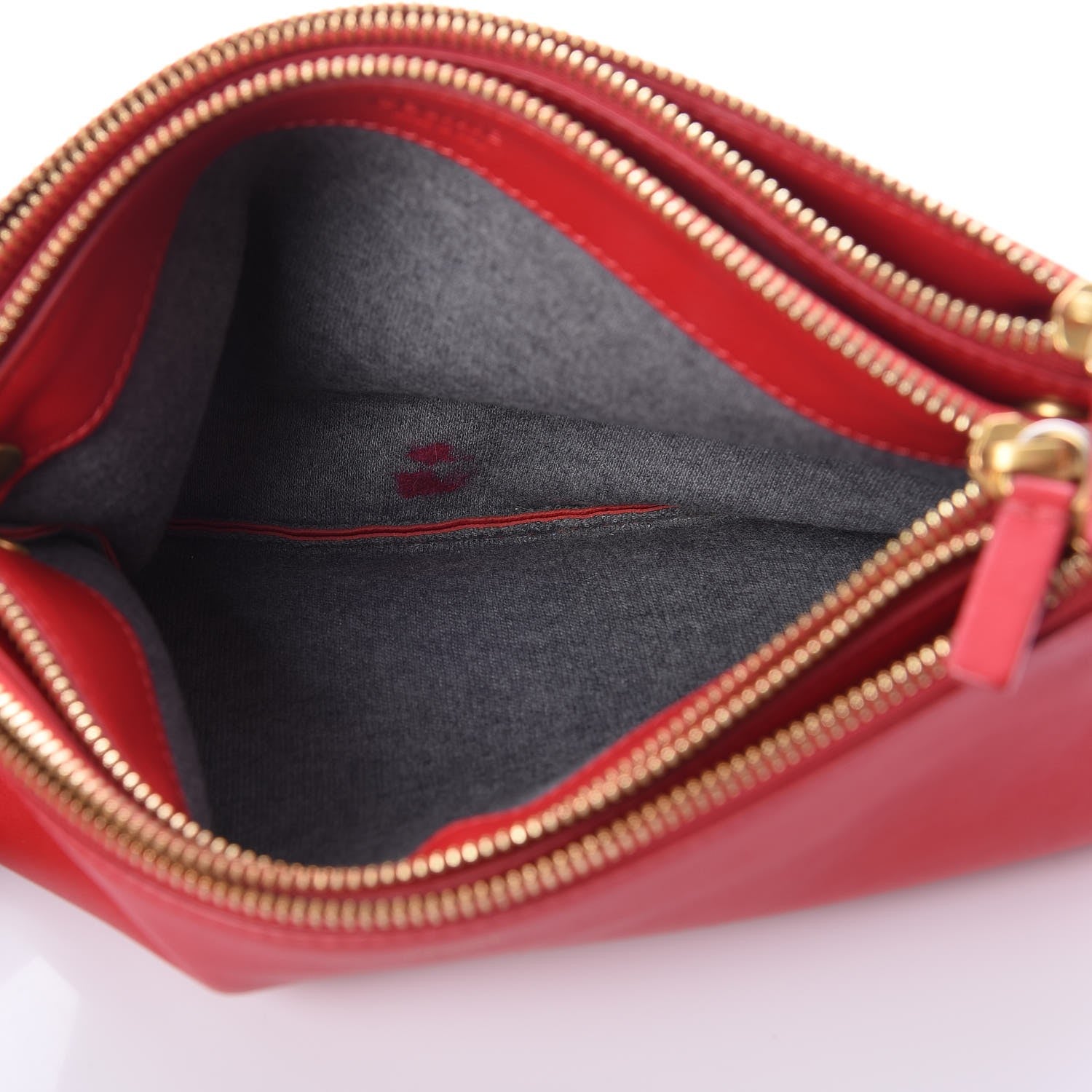 Celine Lambskin Large Trio Crossbody Bag Red 5 of 7