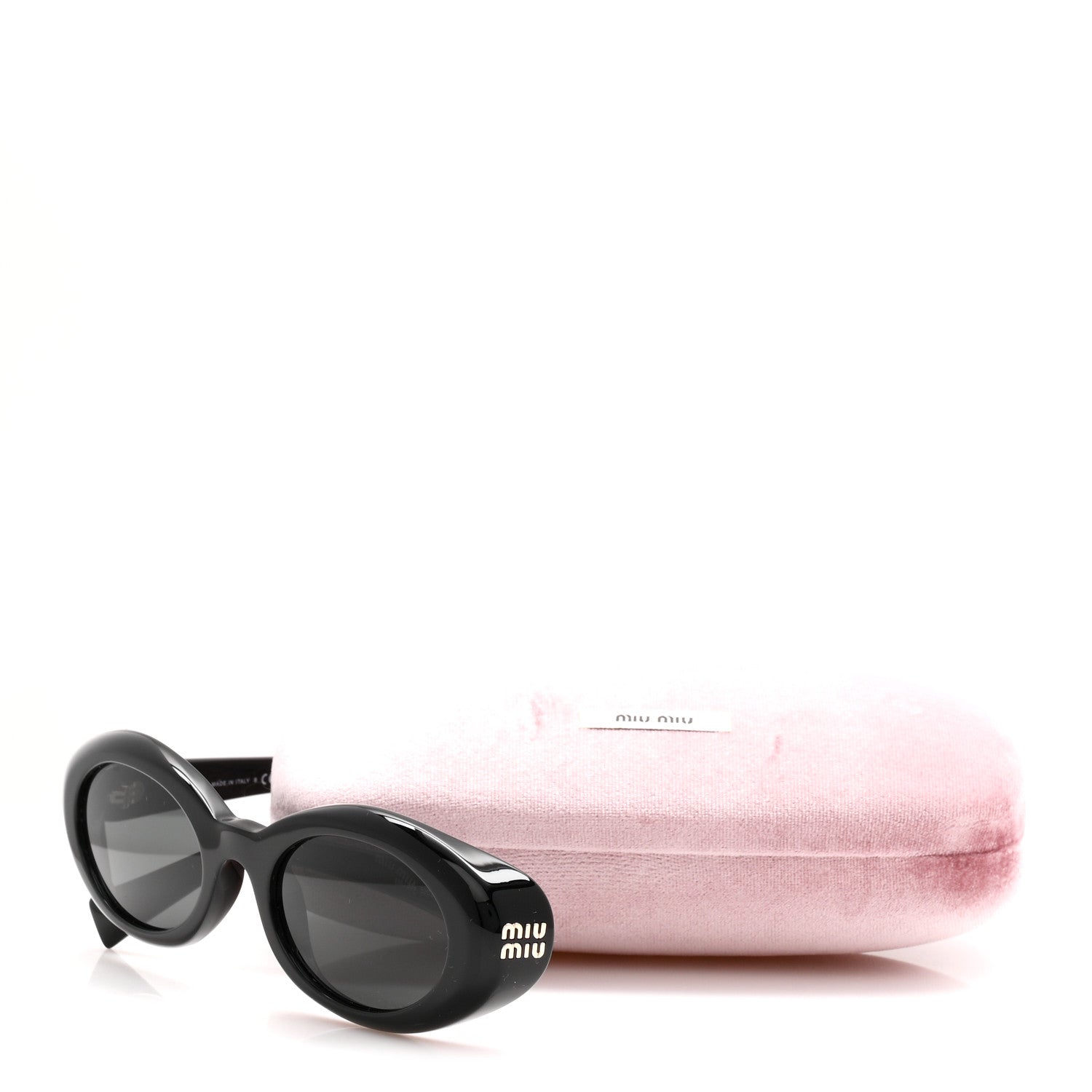 Miu Miu Acetate Oval Reverie Sunglasses SMU B09 Black 7 of 7