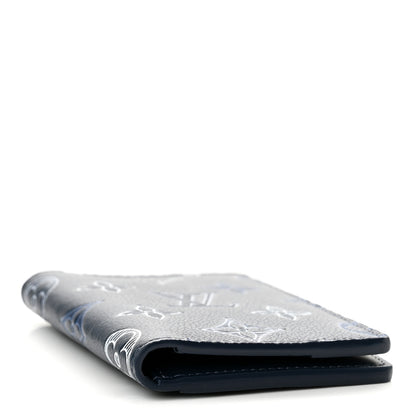 Louis Vuitton Calfskin Monogram Shadow Pocket Organizer Navy White 4 of 6