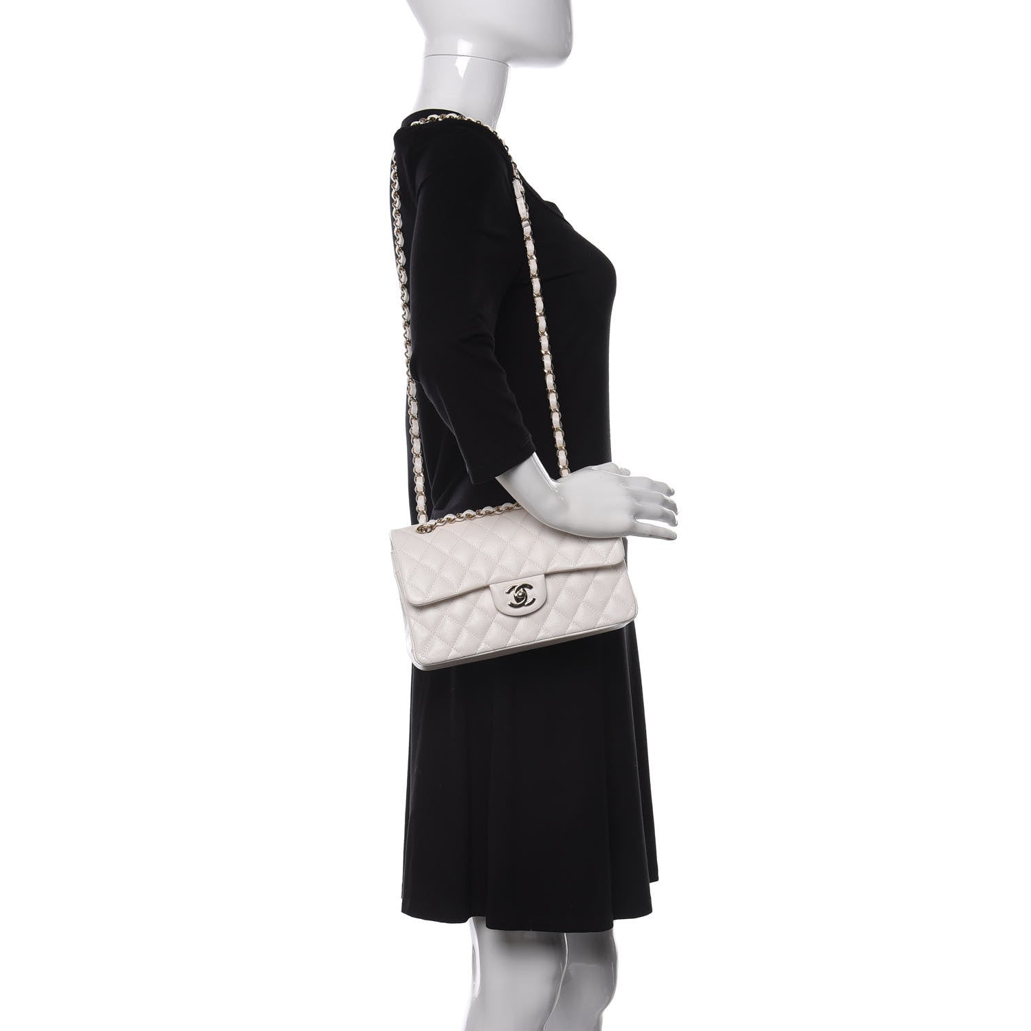 Chanel Caviar Quilted Small Double Flap White 2 of 10