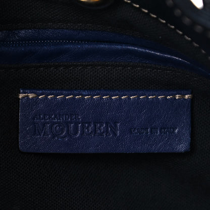 Alexander McQueen Pebbled Calfskin Skull Padlock Tote Black Navy Red Green 5 of 15