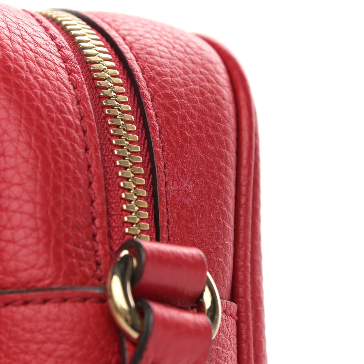 Gucci Pebbled Calfskin Small Soho Disco Bag Vibrant Red 12 of 14