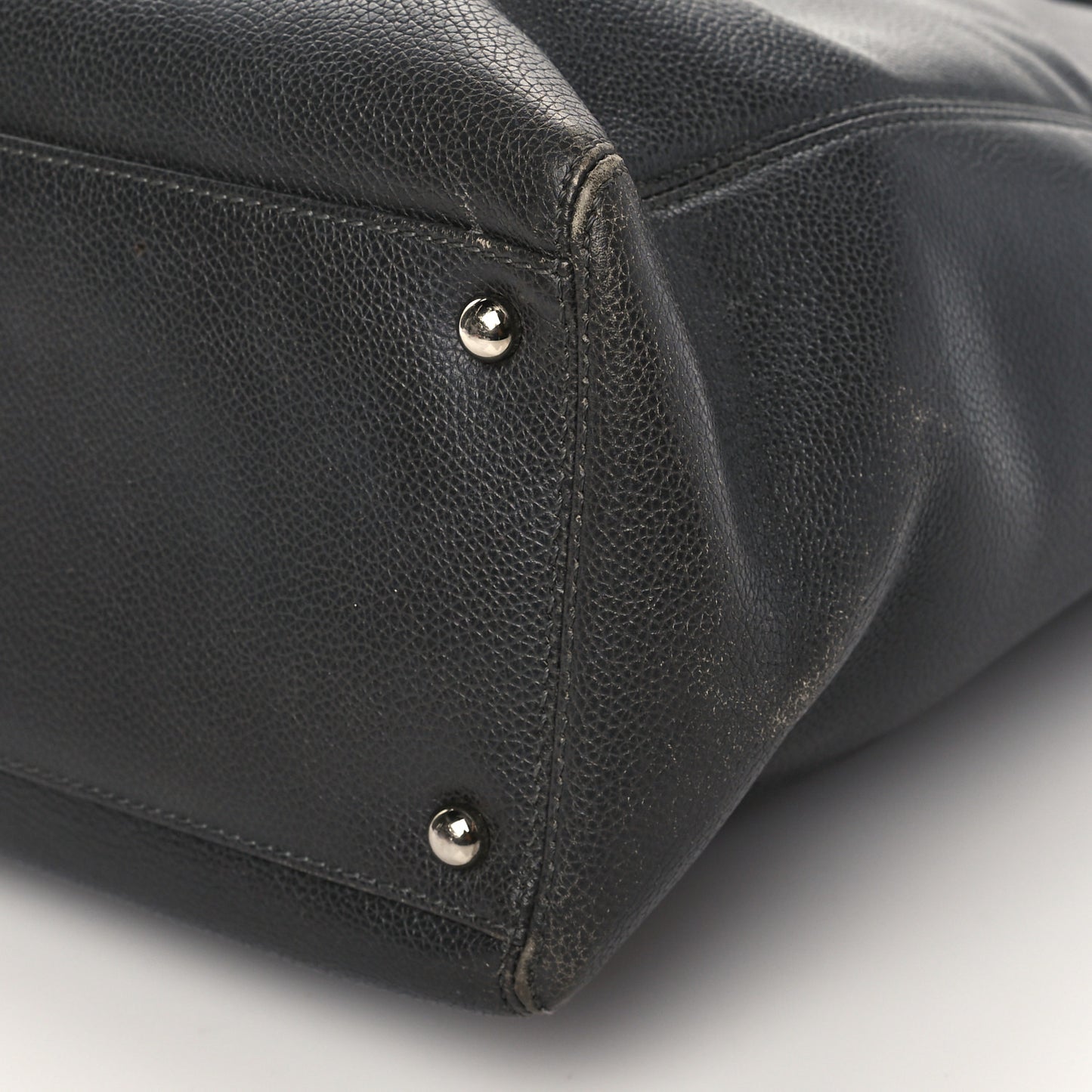 Calfskin Tall Cerf Tote Dark Grey