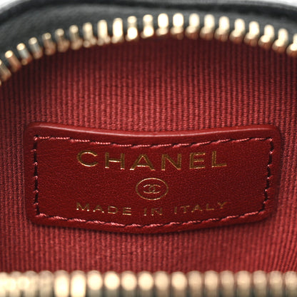 Chanel Lambskin Quilted CC In Love Heart Zipped Arm Coin Purse Black 5 of 9