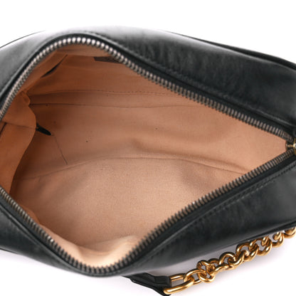 Gucci Calfskin Matelasse Small GG Marmont Chain Shoulder Bag Black 5 of 11