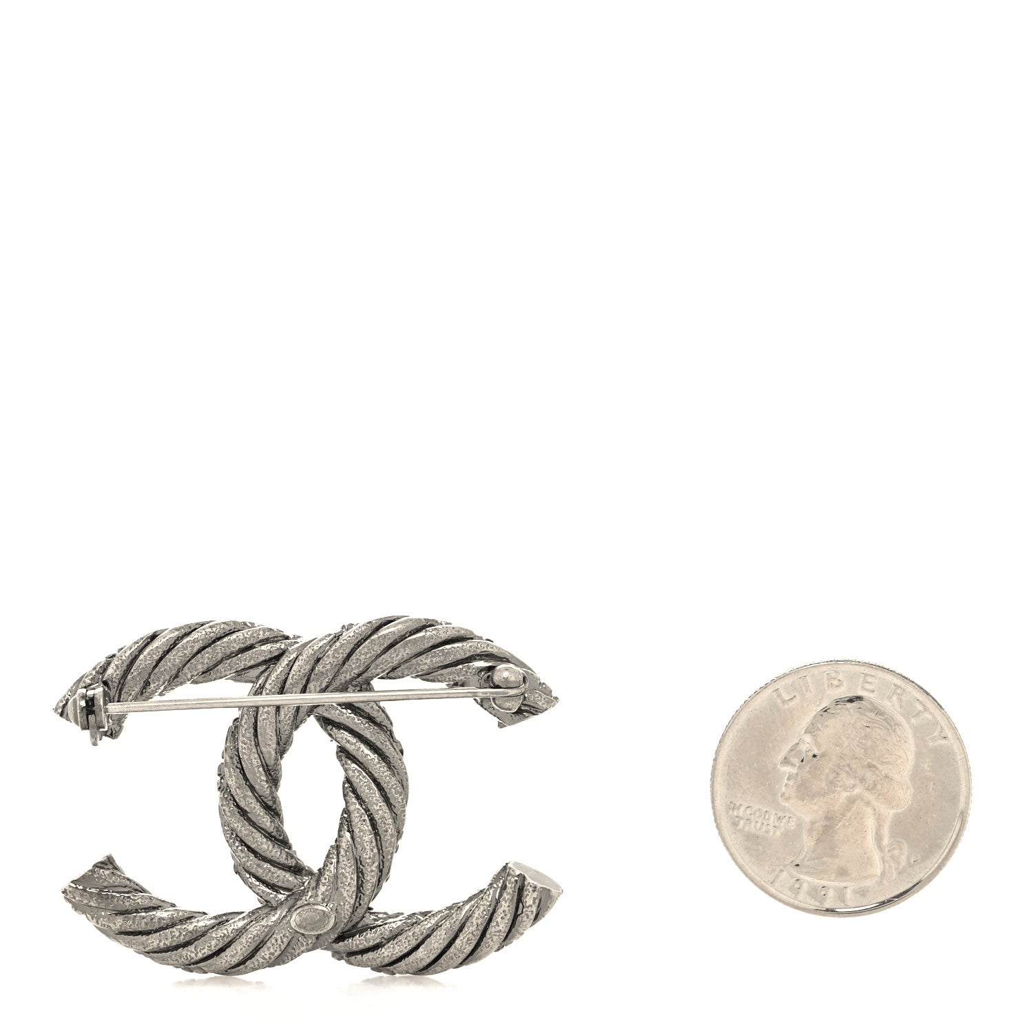 Chanel Ruthenium Twisted CC Brooch 2 of 3
