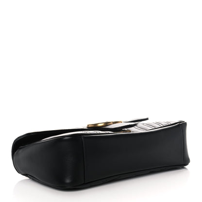 Gucci Calfskin Matelasse Small GG Marmont Shoulder Bag Black 4 of 11