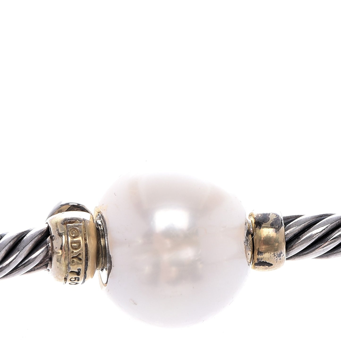 Sterling Silver 18K Yellow Gold Pearl Bracelet