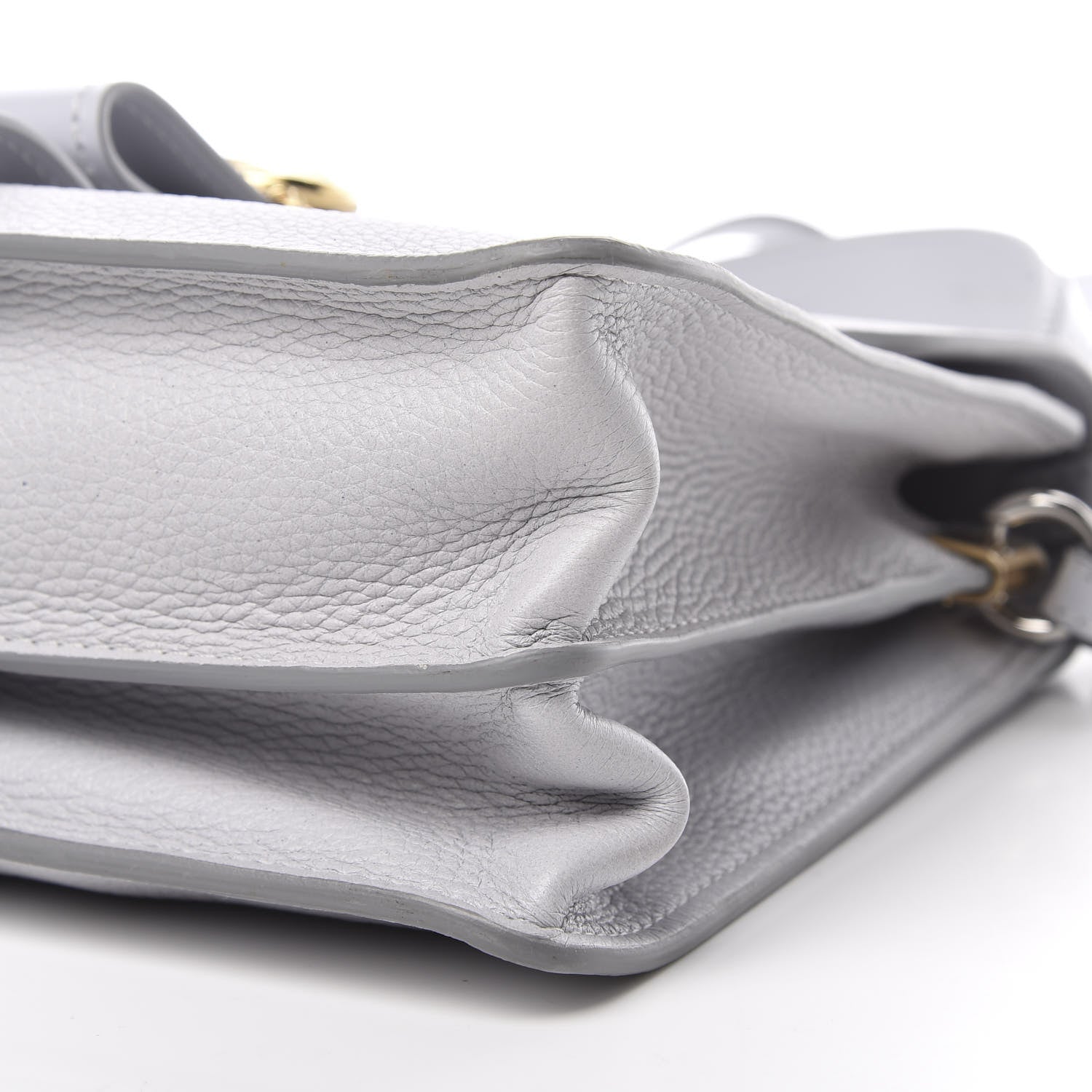 Chloe Shiny Grained Calfskin Medium Aby Day Shoulder Bag Airy Grey 10 of 11