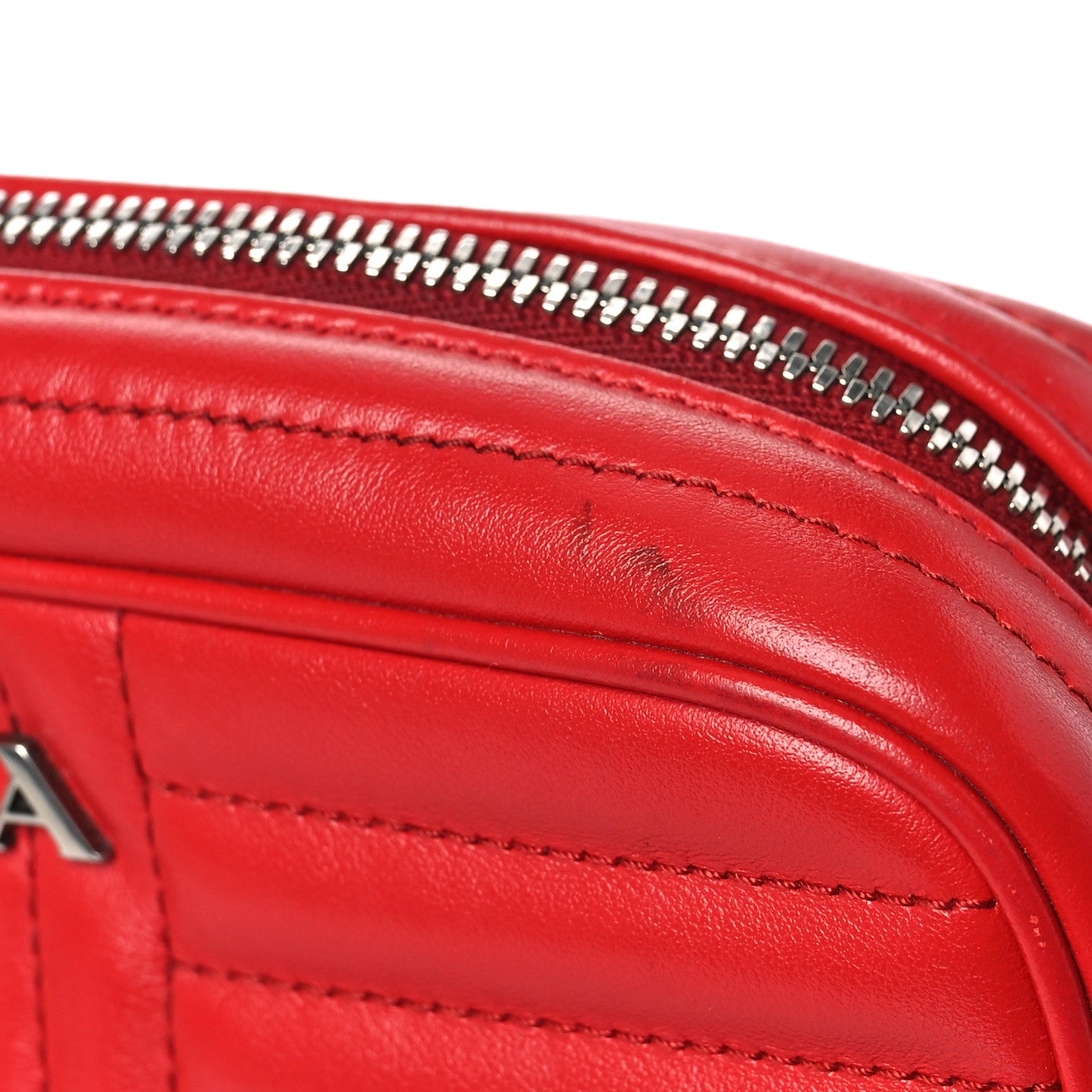 Prada Soft Calfskin Diagramme Camera Bag Rosso 8 of 12