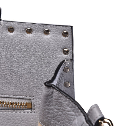 Valentino Garavani Grained Calfskin Small Rockstud Double Bag Pastel Grey 9 of 13