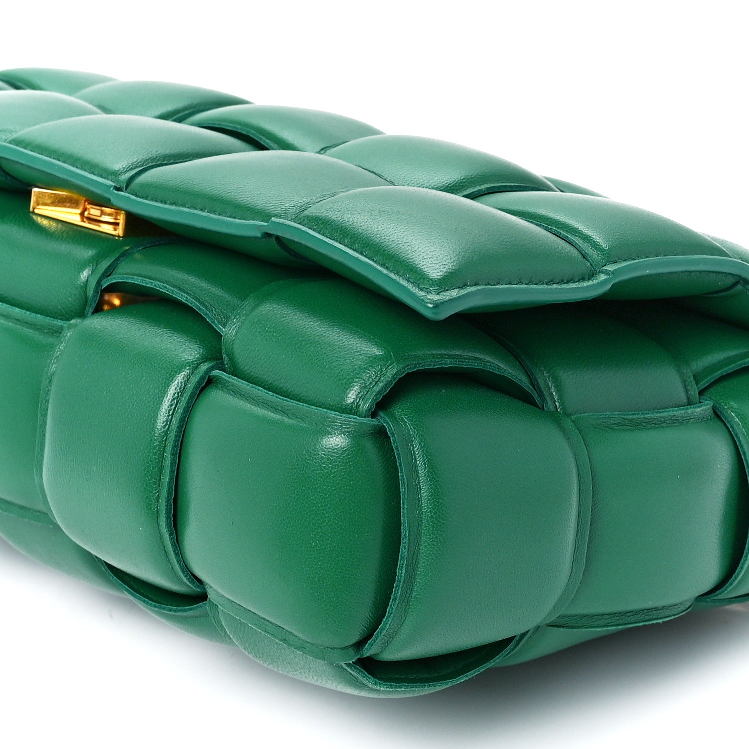Bottega Veneta Lambskin Maxi Intreccio Padded Chain Cassette Crossbody Bag Racing Green 13 of 13