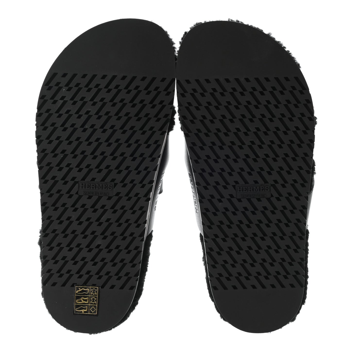 Calfskin Woolskin Womens Chypre Sandals 37 Black