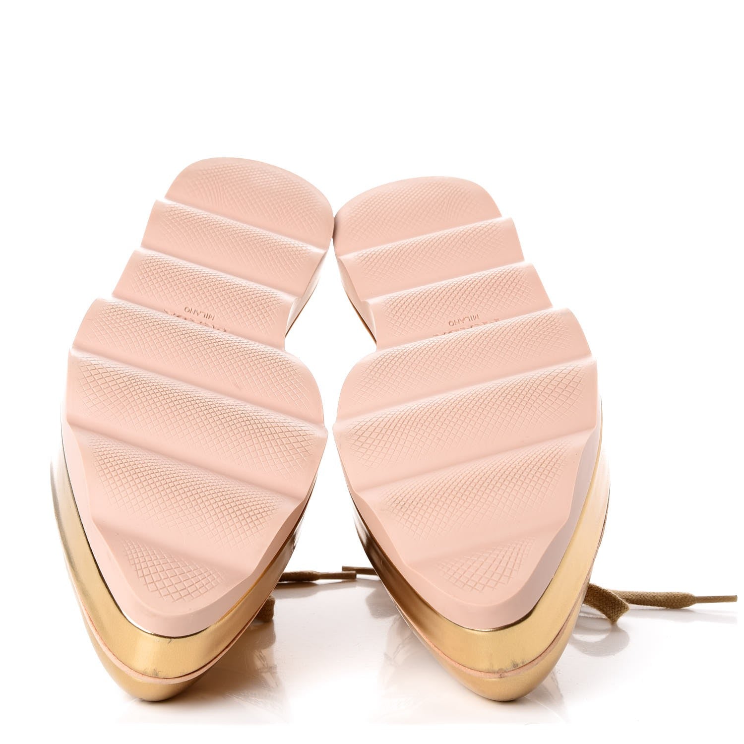 Prada Metallic Calfskin Platform Oxfords Gold 7 of 10