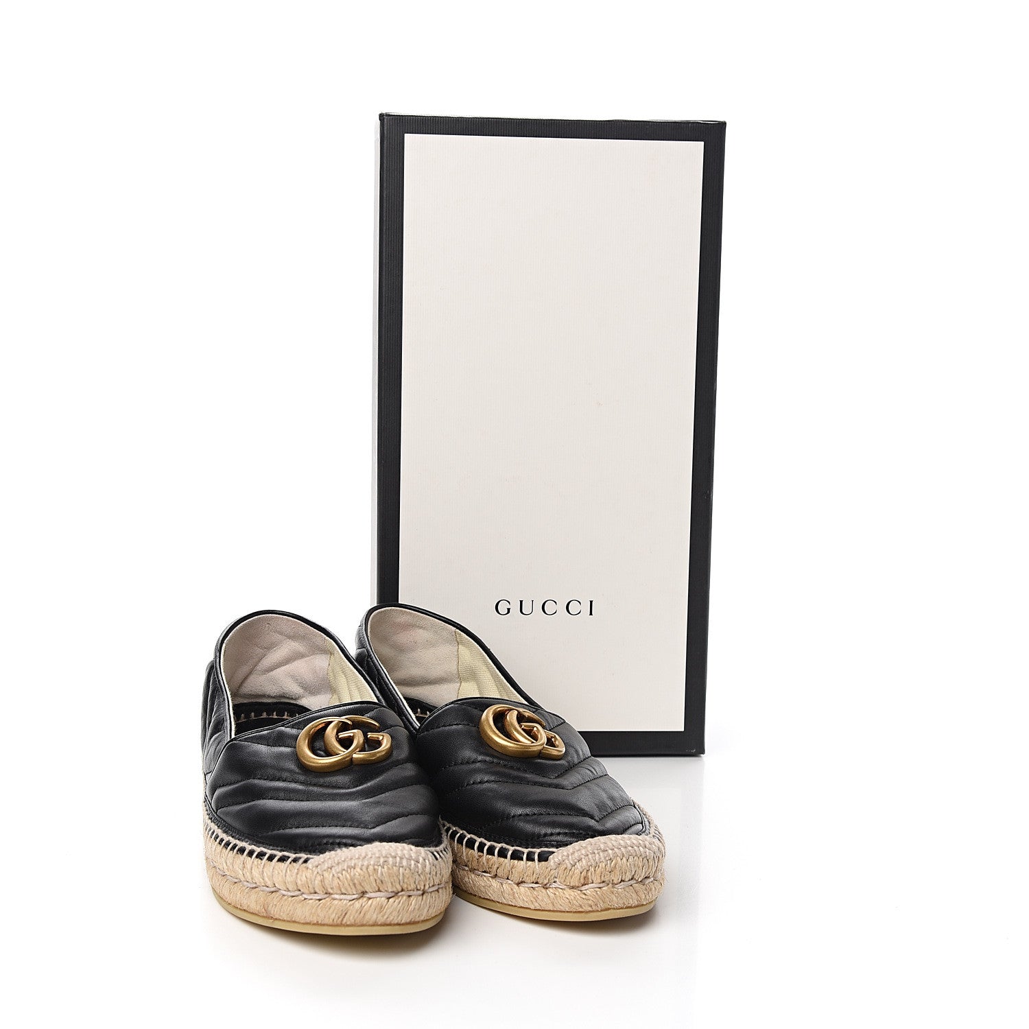 Gucci Nappa Matelasse GG Marmont Espadrilles 38.5 Black 9 of 9