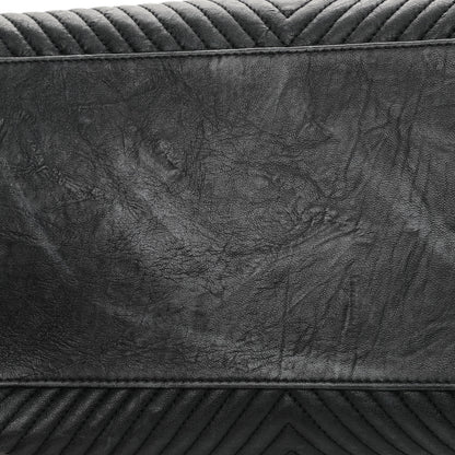 Chanel Wrinkled Lambskin Chevron Quilted Large Surpique Tote Black 13 of 17