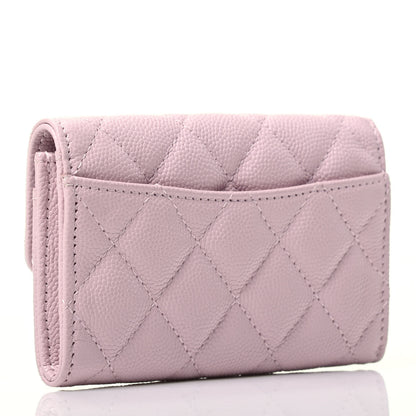 Chanel Caviar Quilted Flap Card Holder Wallet Light Pink 2 of 3
