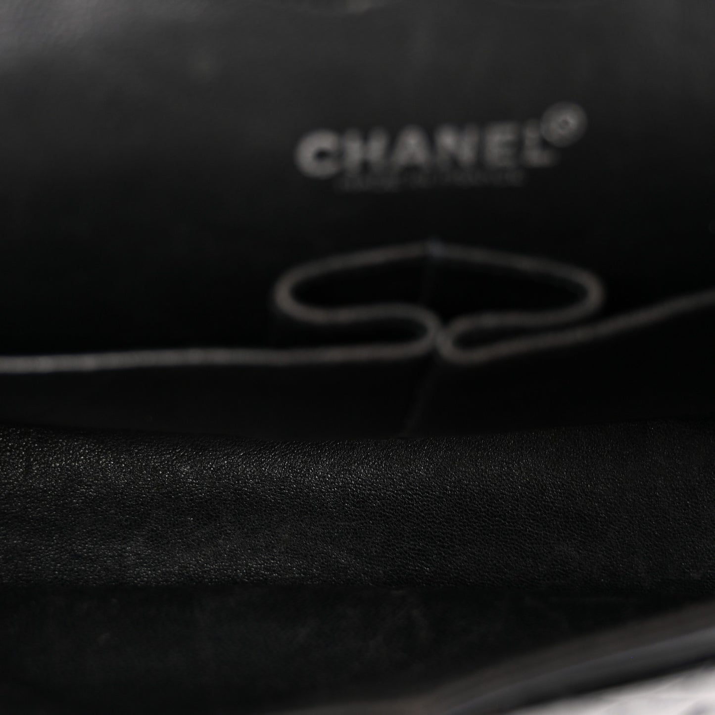 Patent Quilted Medium Double Flap Black