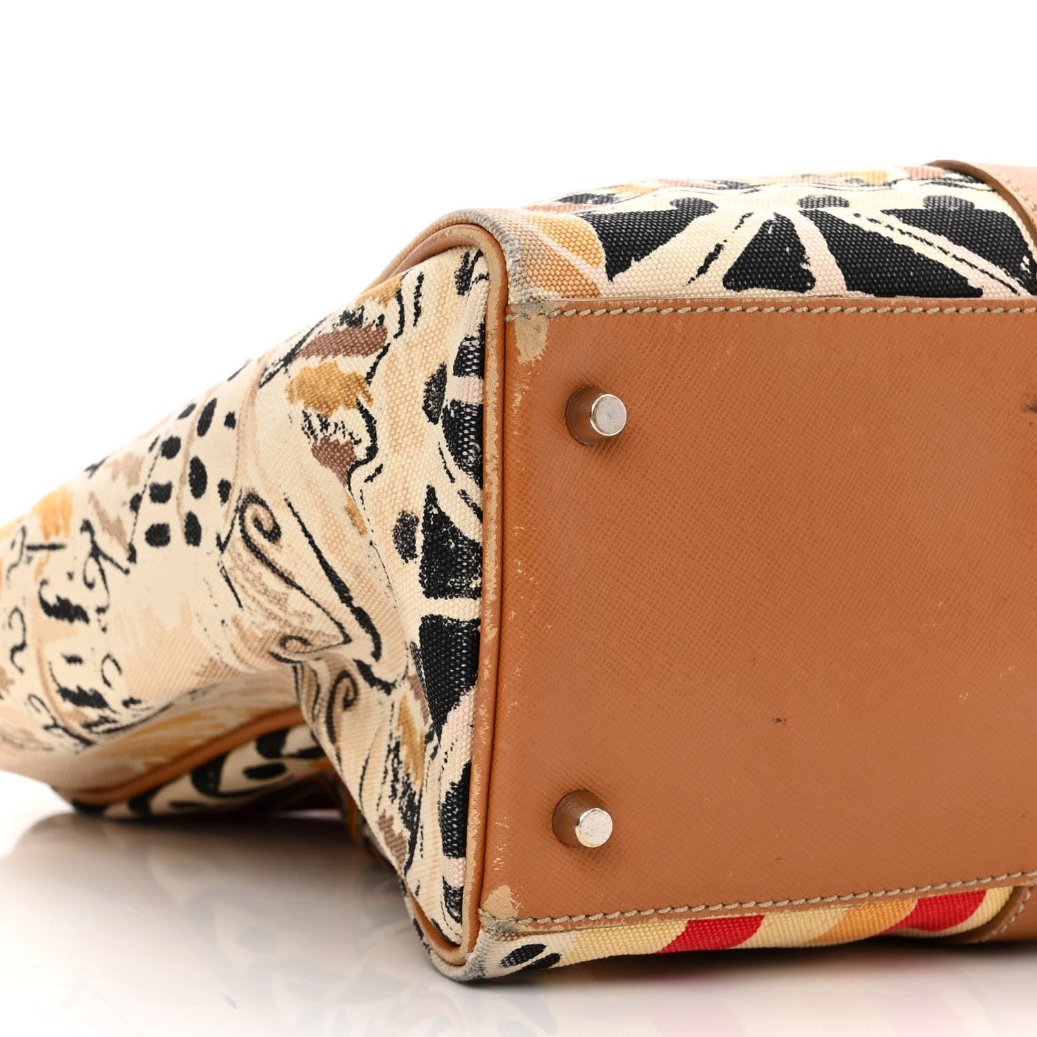Prada Canvas Canapa Stampata Tote Kaki Venezia 8 of 14