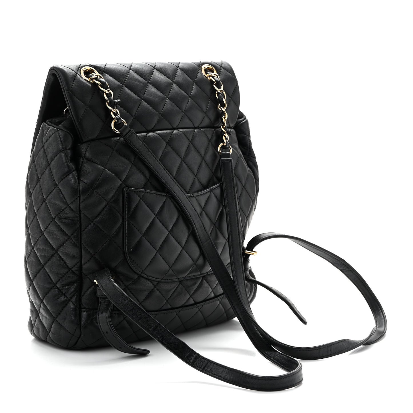 Lambskin Quilted Large Urban Spirit Backpack Black