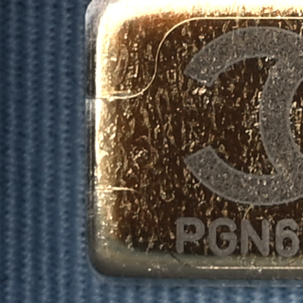 Chanel Caviar Quilted Crystal CC Wallet On Chain WOC Light Blue 9 of 12