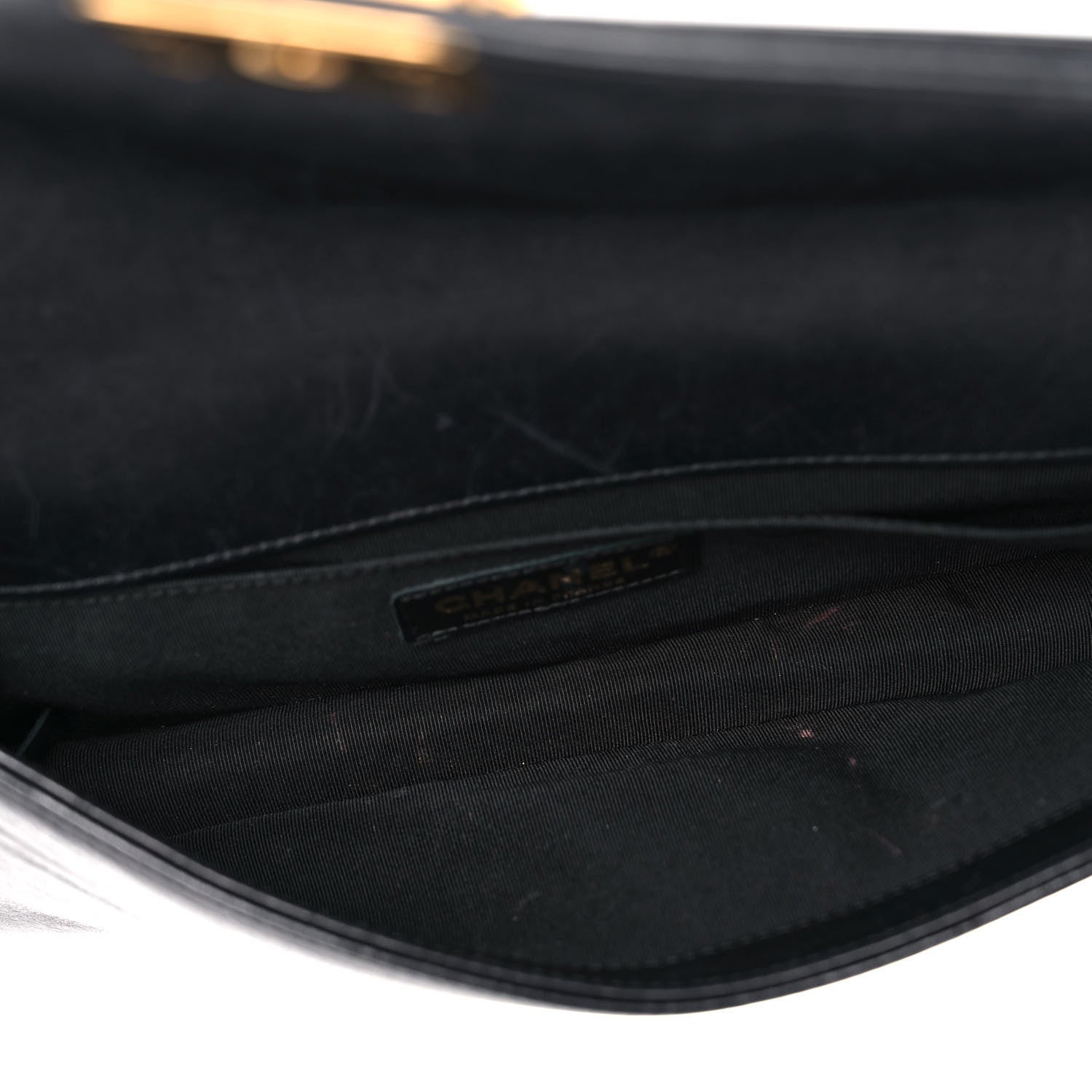 Chanel Lambskin Quilted Boy Flap Clutch Black 15 of 15