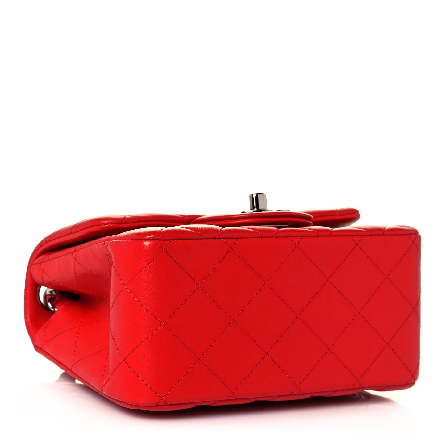 Lambskin Quilted Mini Square Flap Red