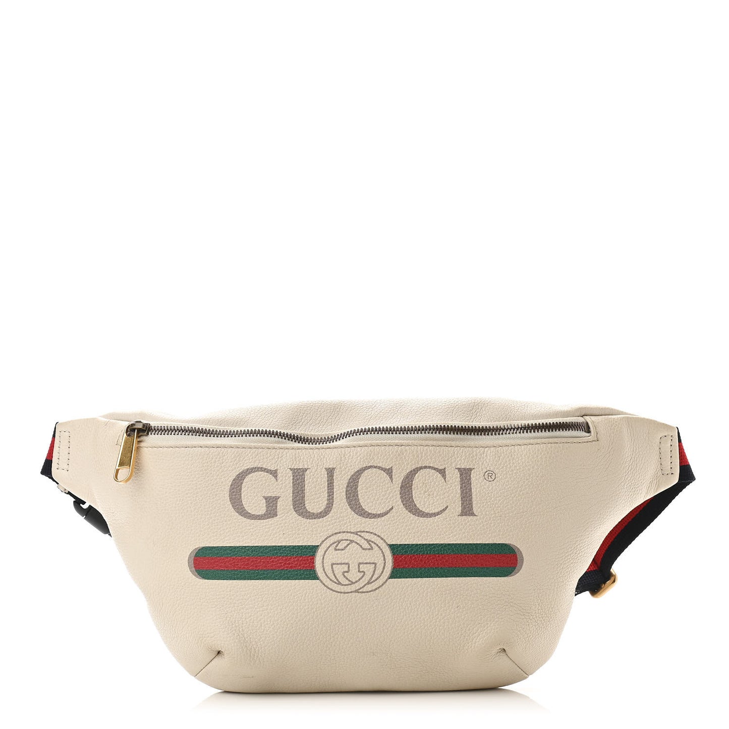 Grained Calfskin Logo Belt Bag White