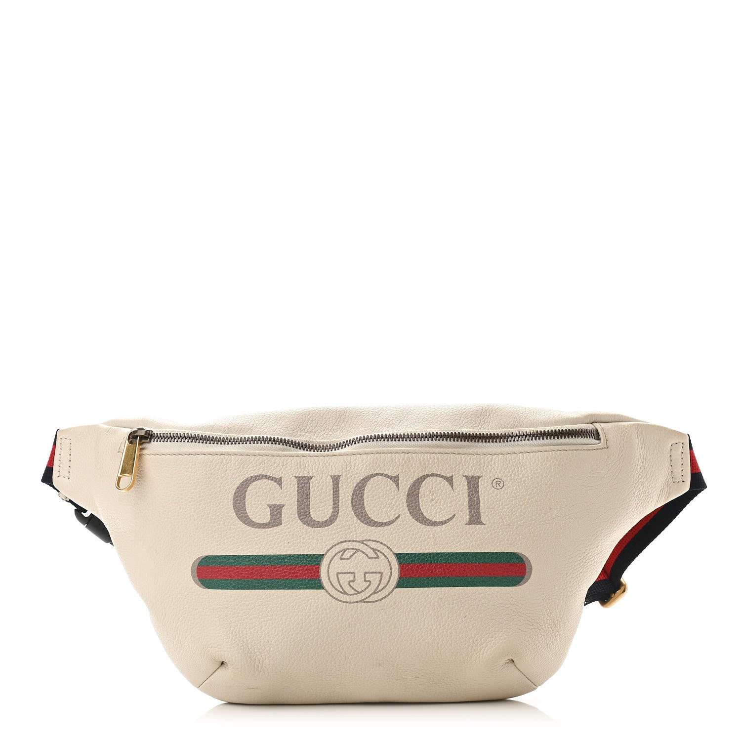 Gucci Grained Calfskin Logo Belt Bag White 1 of 10