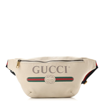 Gucci Grained Calfskin Logo Belt Bag White 1 of 10
