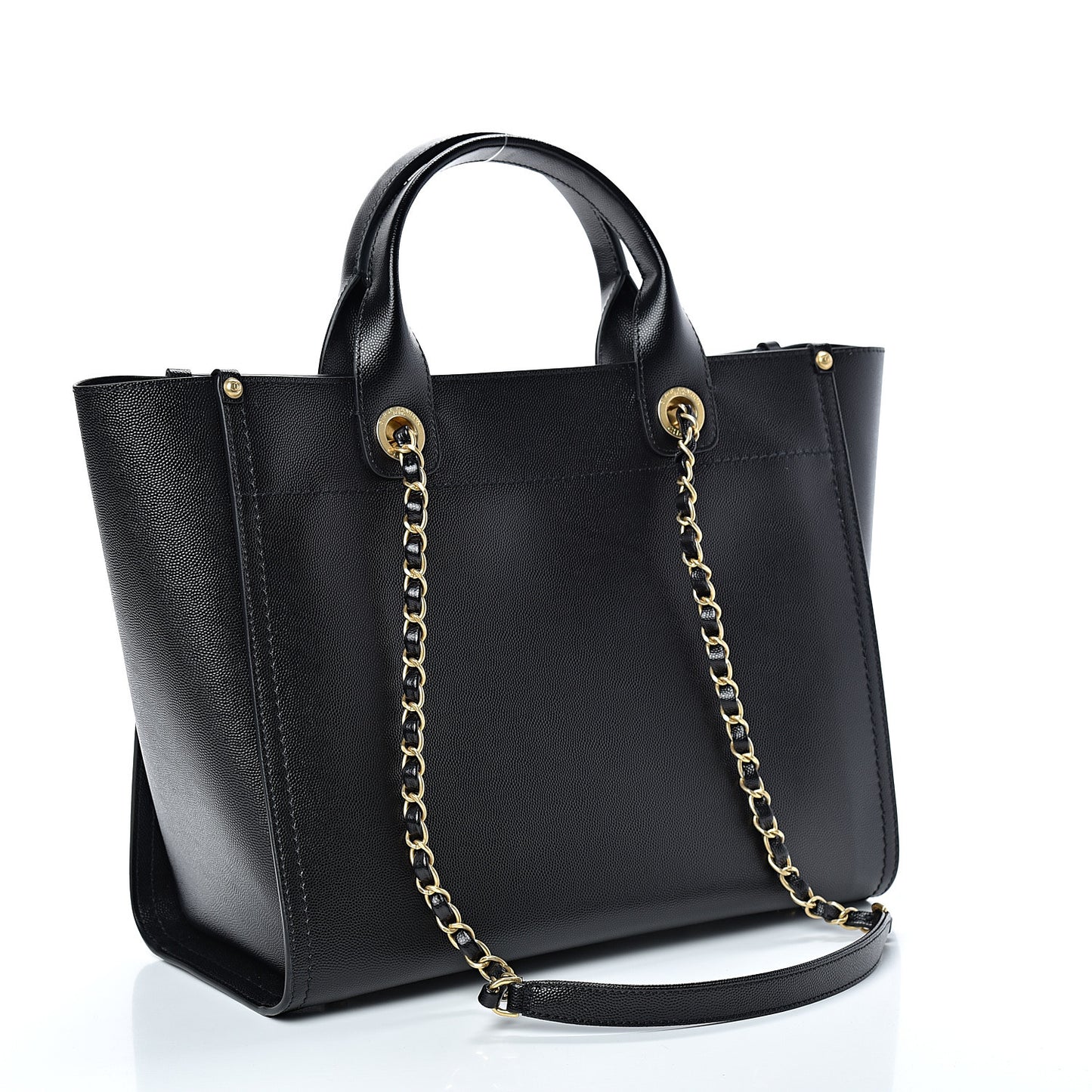 Caviar Small Studded Deauville Tote Black