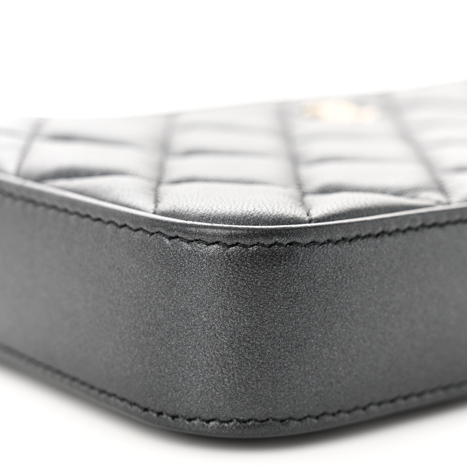 Chanel Iridescent Lambskin Quilted Pearl Clutch With Chain Black 10 of 12